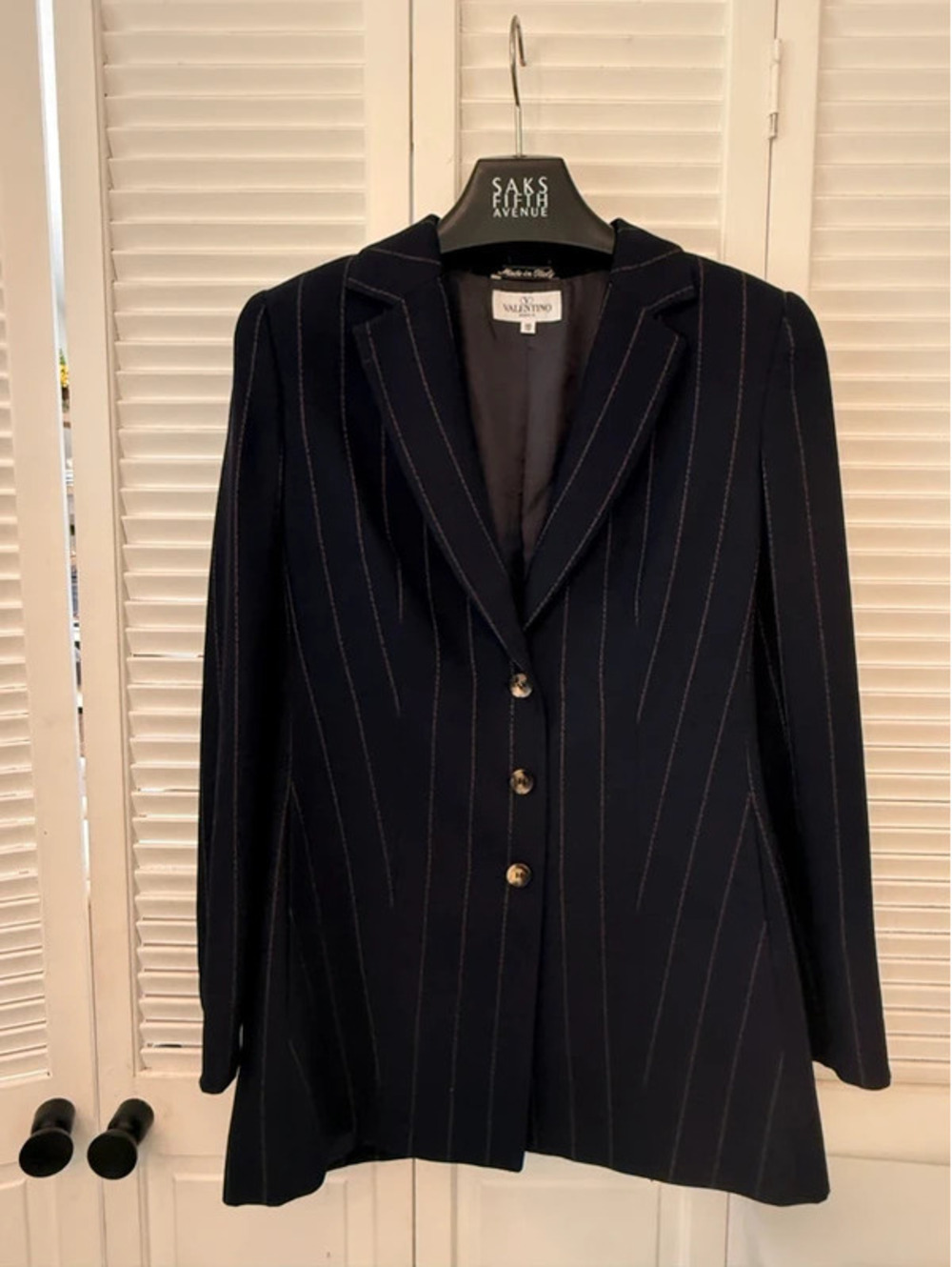 Valentino Chalk-Stripe Blazer Size 46/12